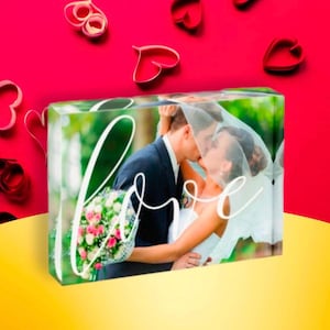3D Kristall Fotoblock | Muttertagsgeschenk für Sie Ihn | Kundenspezifisches Fotogeschenk | Acryl Foto