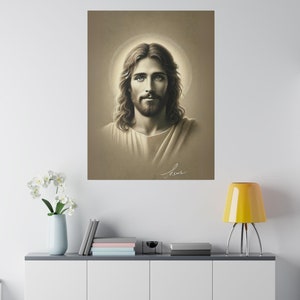 Retrato de Jesús Sereno: Arte Digital Cristiano (Descarga Digital)