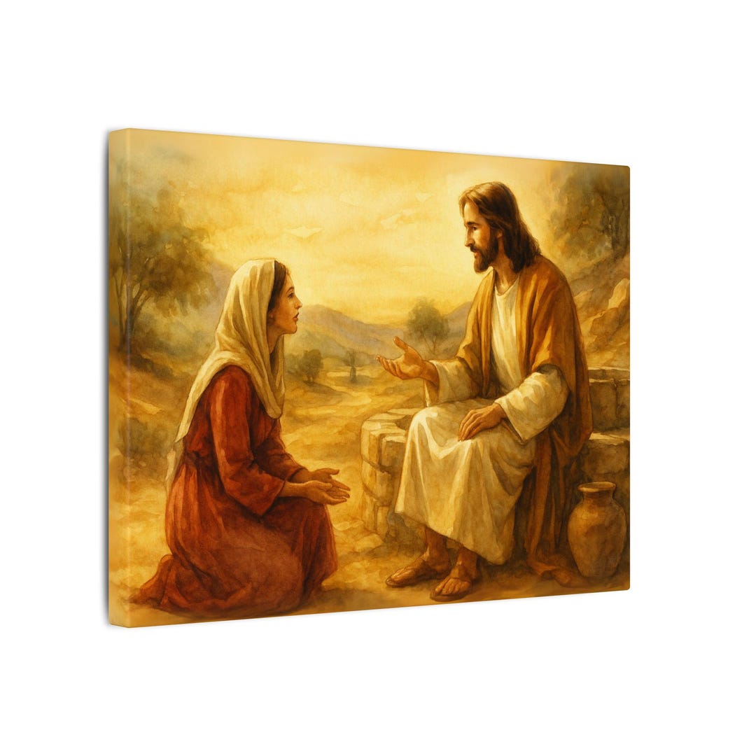 Woman at the Well Canvas Art: Jesus and the Samaritan, Christian Home ...
