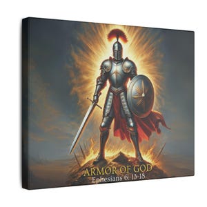 Armor of God Canvas Print: Spiritual Warrior, Christian Wall Art
