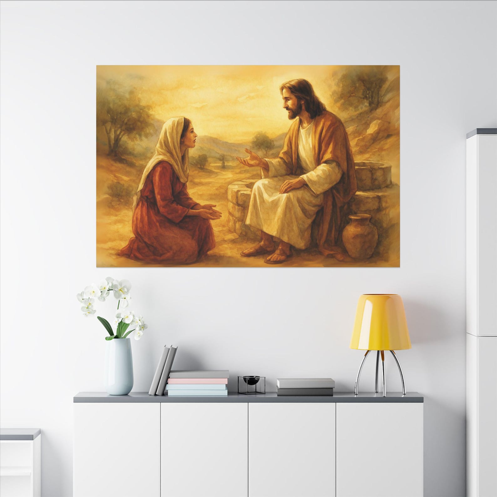 Woman at the Well Canvas Art: Jesus and the Samaritan, Christian Home ...