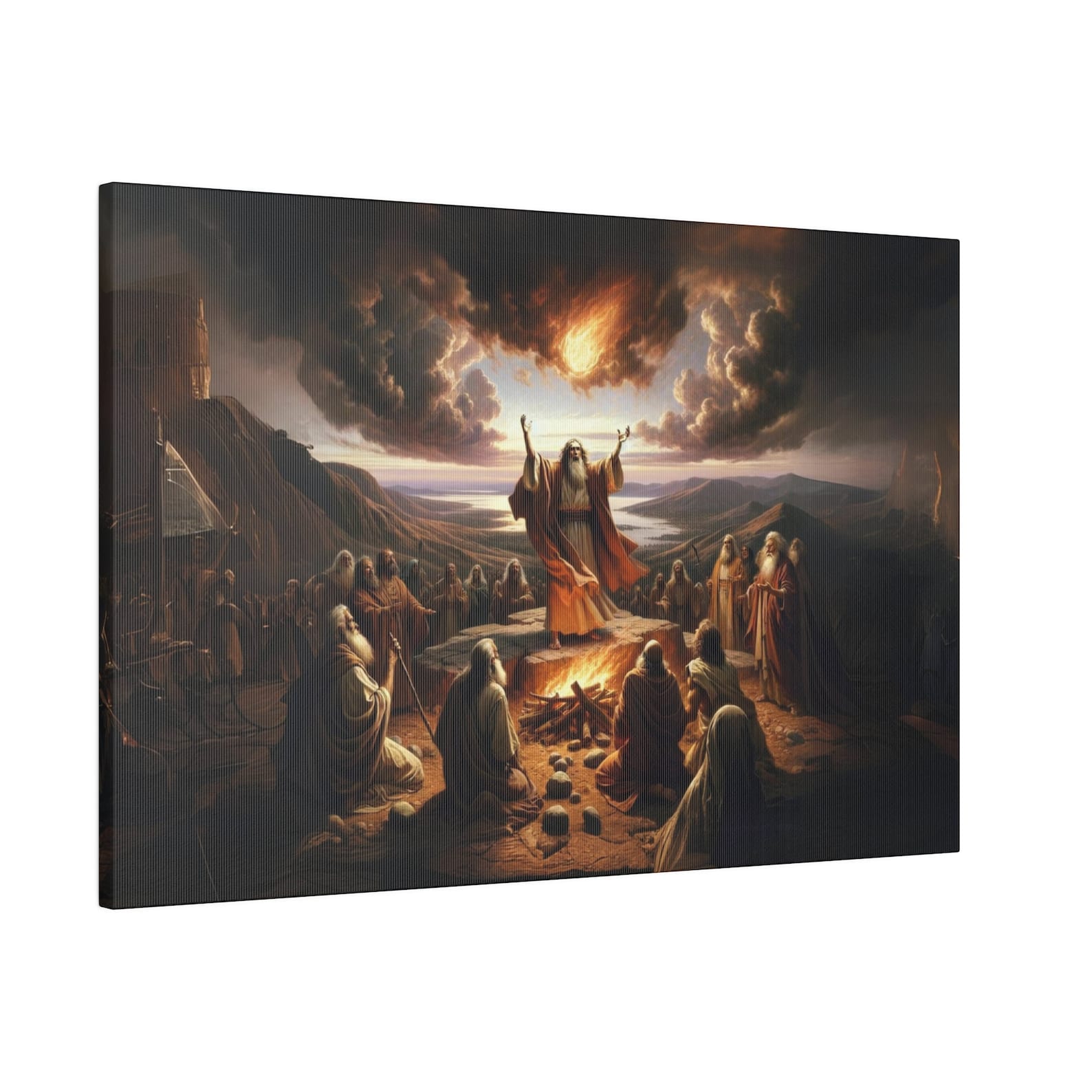 Prophet Elijah at Mount Carmel Matte Canvas Print, Christian Artwork ...