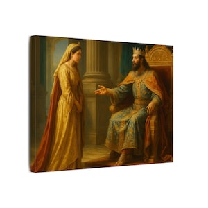 Esther Before the King Canvas Print: Courageous Queen Christian Wall Art