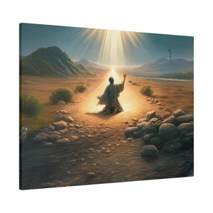 Sauls Conversion: Encountering the Lord to Damascus Matte Canvas Print, Christian Artwork From Bible Stories| Fast Shipping