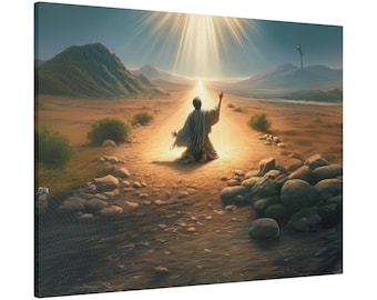 Impresión en lienzo de la conversión de Saúl: Revelación divina, obra de arte cristiana