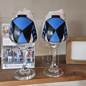 Horse Racing Silks Custom Hand-Painted Wine Glasses