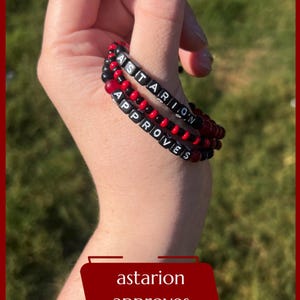 Baldur&#39;s Gate 3 Inspired astarion approves  Beaded  Braided wax string adjustable bracelet