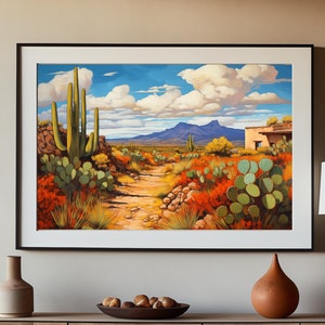 Camino Seco by Pinon Mesa Press, Printable Western Landscape Art, Digital Print, Modern Southwest, Digital Download image 1