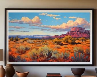 Red Tower by Pinon Mesa Press, Printable Western Landscape Art, Digital Print, Modern Southwest, Digital Download