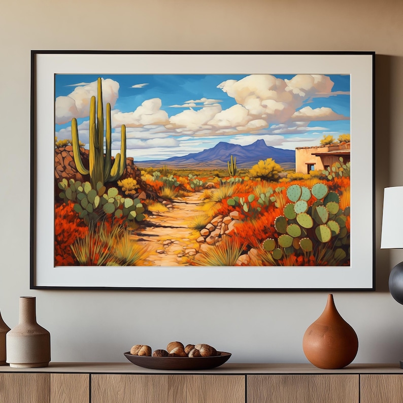 Camino Seco by Pinon Mesa Press, Printable Western Landscape Art, Digital Print, Modern Southwest, Digital Download image 1