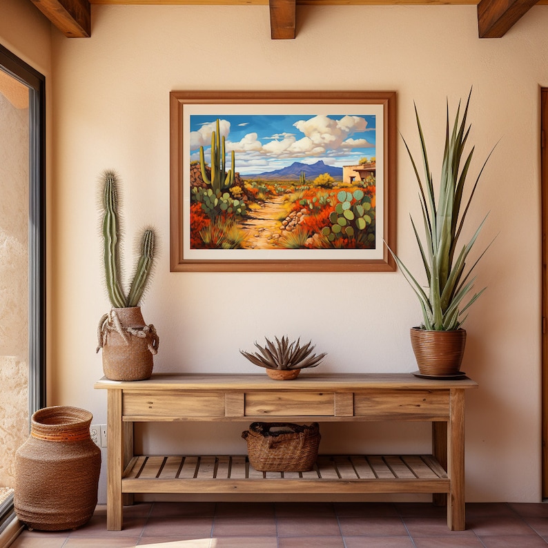 Camino Seco by Pinon Mesa Press, Printable Western Landscape Art, Digital Print, Modern Southwest, Digital Download image 2