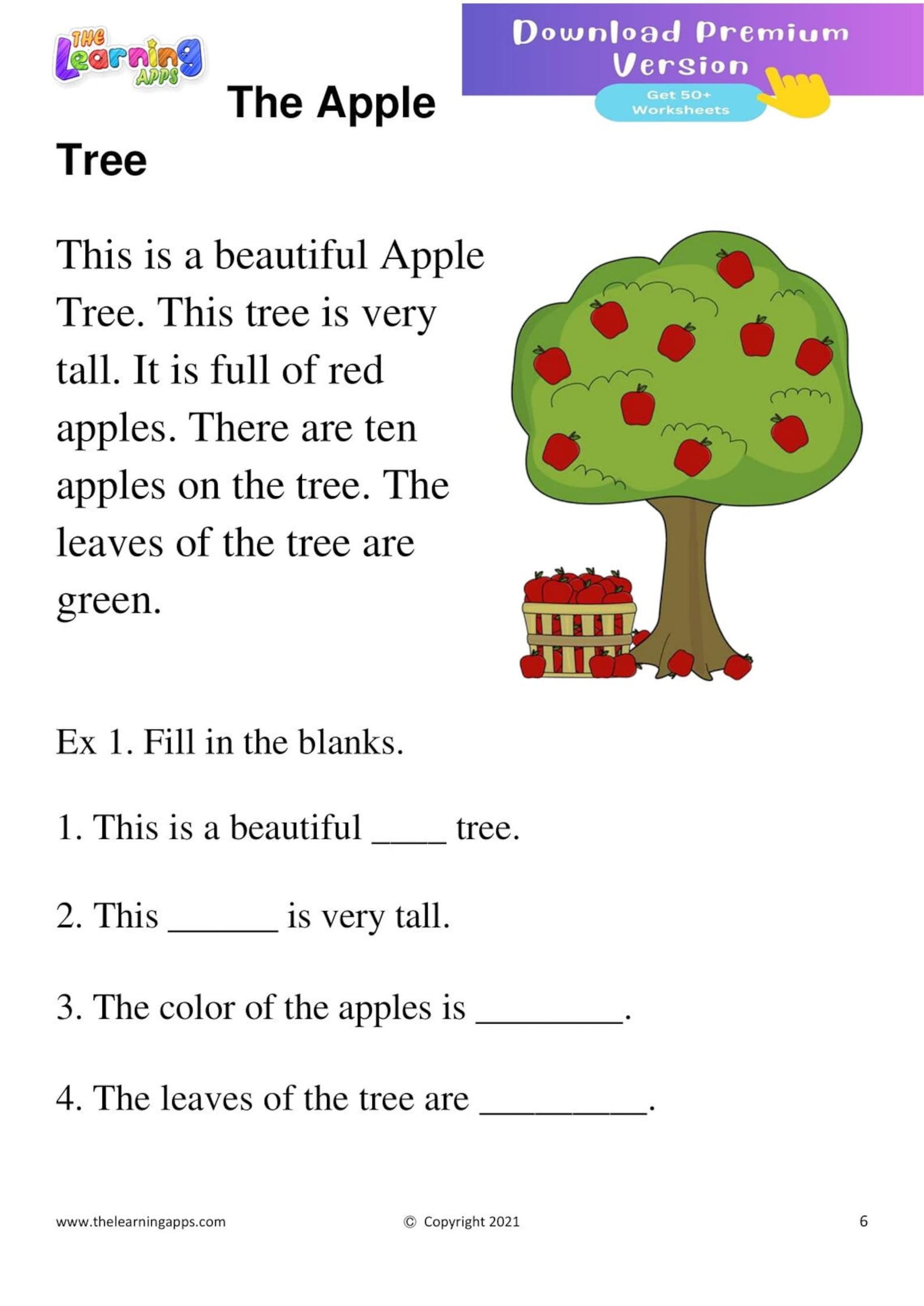 English Comprehension Printable Worksheets for Grade 1 Full Version 50