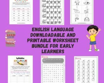 English Worksheets for Grade 1 Practice 200+ Printables Bundle