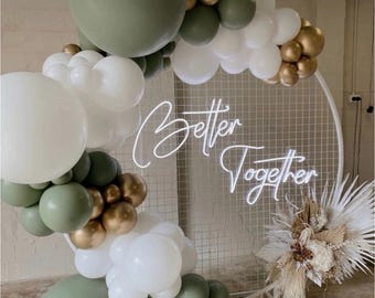 Letrero de neón personalizado para boda / Letrero LED inteligente para recepción / Letrero de nombre personalizado / Letrero de neón LED acrílico / Totalmente personalizable / Opción de control de aplicaciones