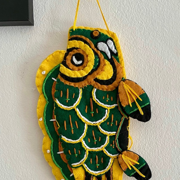 Golden Grove Koinobori// Small Handmade Felt Wall Hanging