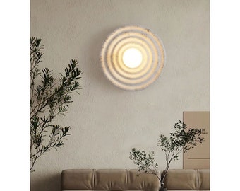 Minimalist White Round Wall Lamp,  Round Wall Sconces Lamp, Bedside Wall Light, Round Hotel LED Wall Lamp