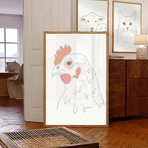 Chicken, hen print - Versatile Digital Print: High-Quality, Multi-Size Artwork for Home Decor - Instant Download