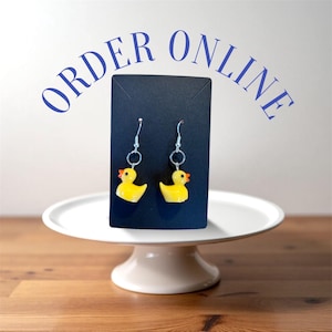 Cute Little Duck Earrings – Adorable Yellow Animal Jewelry for Animal Lovers, Farm Style Gift, Duck Lover Accessories