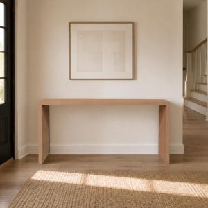 Apollo Console Table - Solid Mindi Wood Console Table for Entryway or Hallway