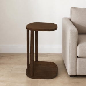 Oslo Solid Mindi Side Table - Solid Wood Side Table for Living Room or Bedroom