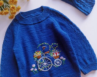 Sweater for girl blue sweater spring sweater