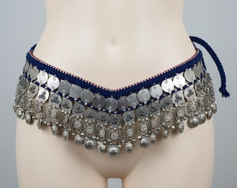 シルバーメッキのベリーダンスベルト l アンティークベルト l