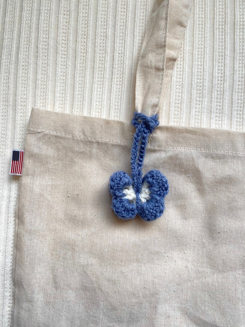 Crochet Butterfly Bag Charm Cute Matching Gifts for Friends Etsy