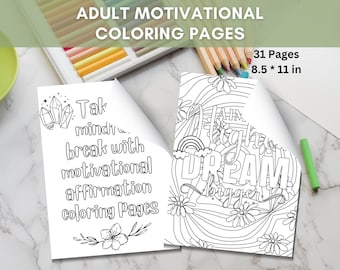 Adult Coloring Pages | Adult Motivational Quote Coloring | Printable Coloring Sheets | Positive Affirmations | Stress Relief | Mental Health