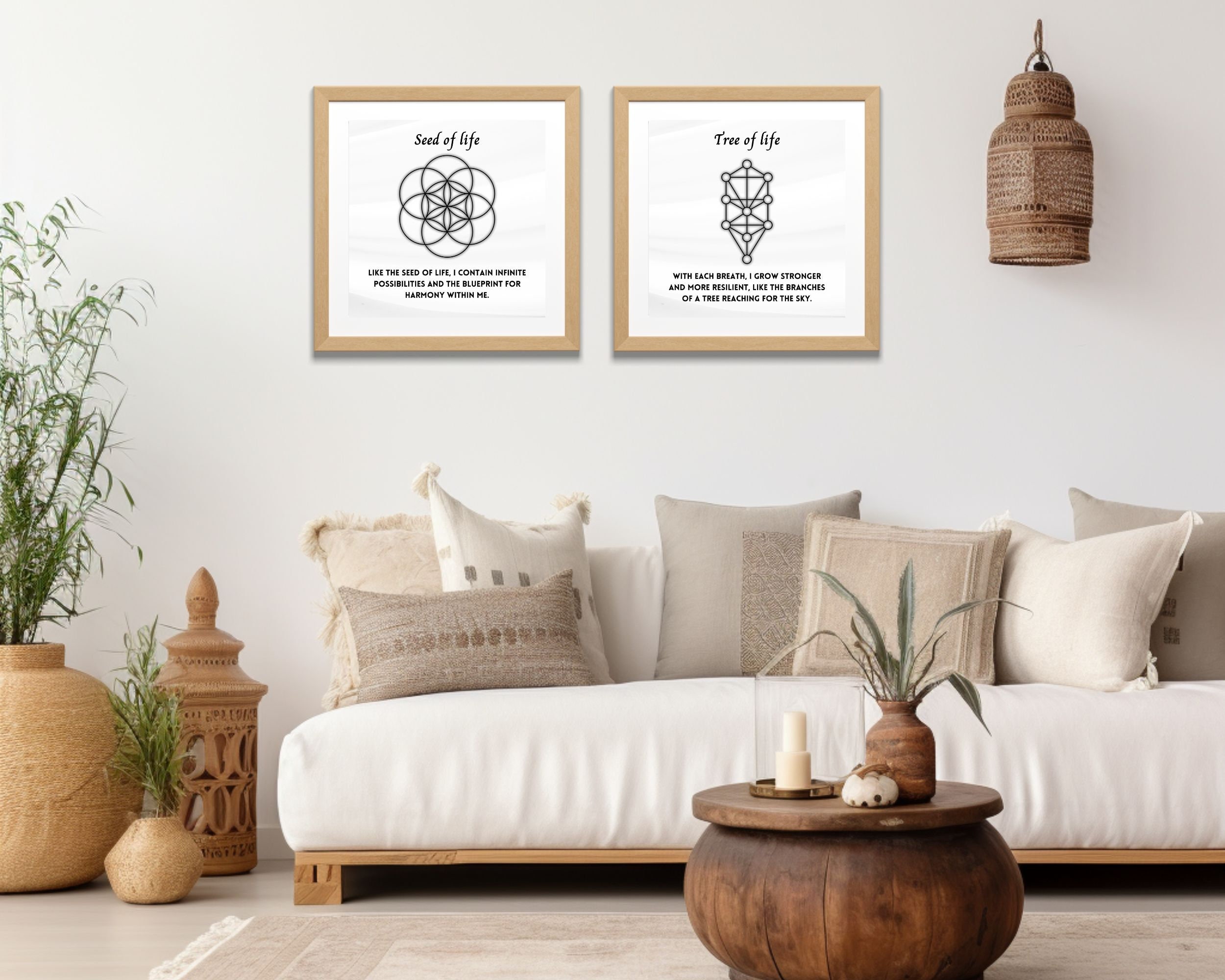 Sacred Geometry Wall Art Spiritual Decor Wall Art Zen Art Flower of ...