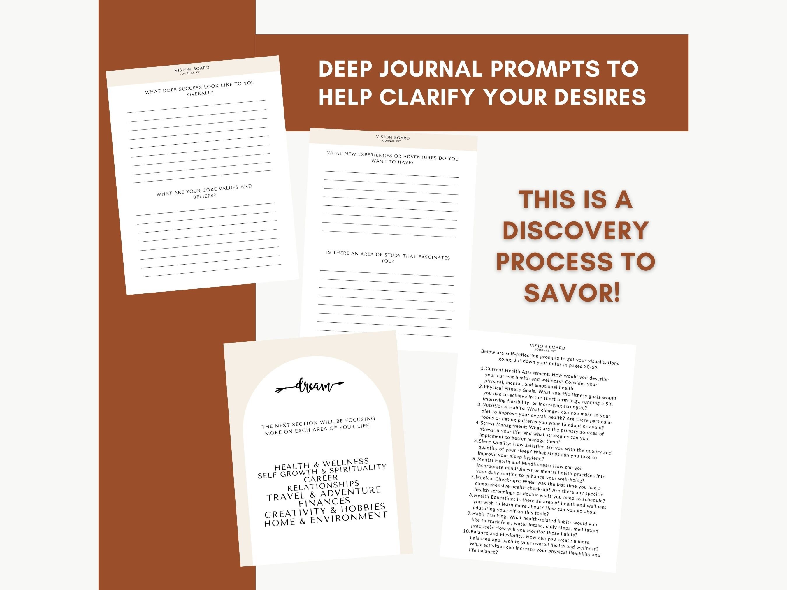 Digital Vision Board Kit | Goal Setting | Printable Journal Pages ...