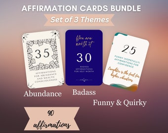 Affirmation Cards Printable | Money | Badass | Sweary | Funny | Words of affirmation| Positive Affirmations Printables | Encouragement Cards