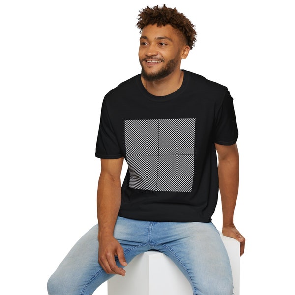 Men's Graphic Tee | Geometric Print | Modern Menswear | Unique Men's Tee | Summer Outfit Men | Street Style Tee | Black & White Tee