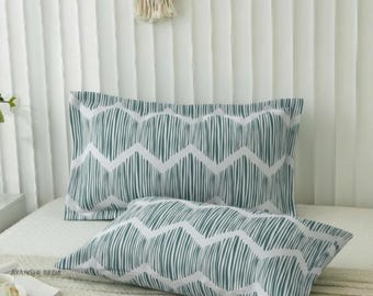 Capa de Almofada Onda Oceano Quarto Fronha Azul-petróleo Almofada Decorativa Casa Costeira Microfibra Fechamento Envelope Poliéster Verso Creme Escala Azul-turquesa