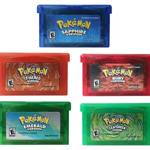 GBA ポケモンカートリッジ（5個）コンソールカード ポケモンシリーズ エメラルド ファイアレッド リーフグリーン ルビー サファイア