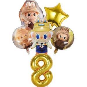 Decorazioni con palloncini per la festa di compleanno del bambino Labubu