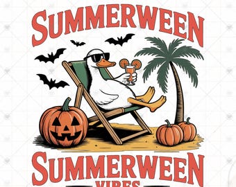 Summerween PNG: Spooky Summer Halloween Horror Characters (Digital Download)