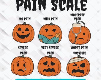 Spooky Pumpkin Pain Scale: Nurse Halloween Clipart (Digital Download)