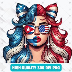 Cuba,messy bun design,art cuba,cuban decor,latina clipart,hispanic clipart,hispanic heritage,cuban flag,cuban gifts,cute girl svg,latina png