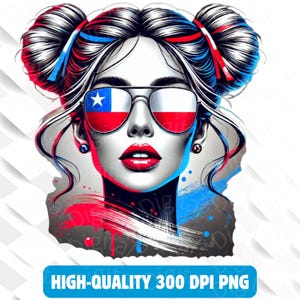 Chile PNG, Chile Sublimação, Chile Clipart, Chile Coque Desarrumado PNG, Linda garota Chile, Pacote Bandeira Chile