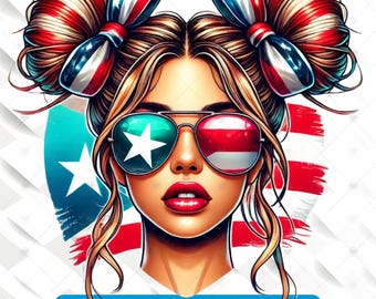 Puerto Rico Flag Woman PNG: Boricua Pride Clipart (300 DPI)