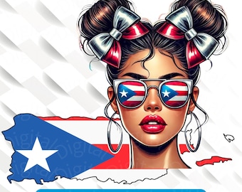 Puerto Rico Flag Woman PNG: Boricua Pride Clipart (300 DPI)