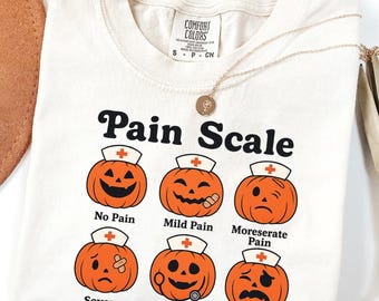 Spooky Pumpkin Pain Scale - Nurse Halloween PNG (Digital Download)