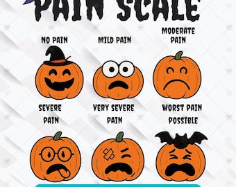 Spooky Pumpkin Pain Scale: Nurse Halloween Clipart (Digital Download)