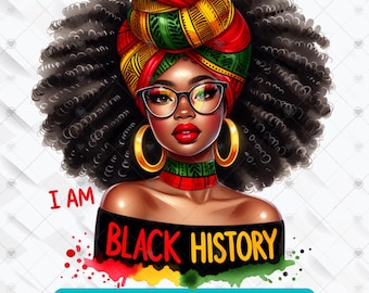 "Schwarze Geschichte Monat PNG: ""Melanin Queen"" Grafik (Digitaler Download)"