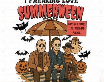 Summerween PNG: Spooky Summer Halloween Horror Characters (Digital Download)