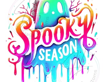 Spooky Season, Neon drip, ghost, PNG, halloween ghost png,  halloween sublimation, halloween, fall, Digital Download only