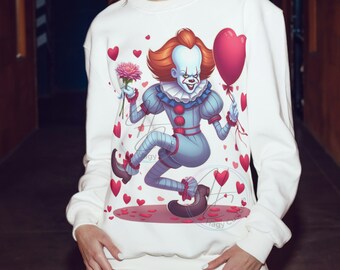 Horror Valentine Clown, Pennywise, PNG, for Sublimation or DTF printing