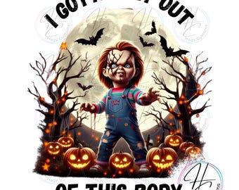 Scary Halloween Doll PNG, Horror Digital Print (Sublimation)