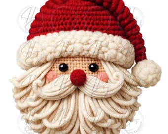 Santa Bundle, Faux latch hook style, 3 png Bundle Special, DIGITAL Download, PNG, 2025, Christmas Santas