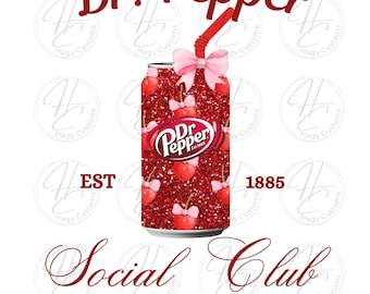 2 Files, Dr. Pepper Club, Society Club, Soda, DP, PNG, DTF, Sublimation, Digital download, no physical product shipped, two files included
